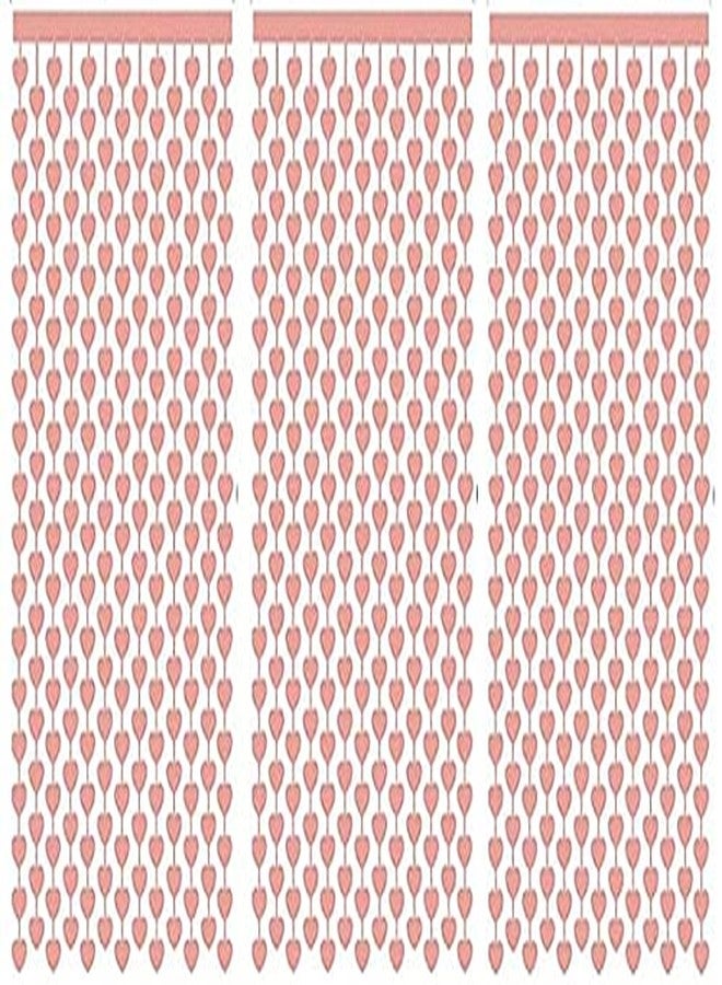 WOLFANO Rose Gold Heart Shaped Foil Fringe Decoration Curtains for Birthday, Wedding & Valentine Day Special Party, 3x6 ft (Set of 3) - Image 1
